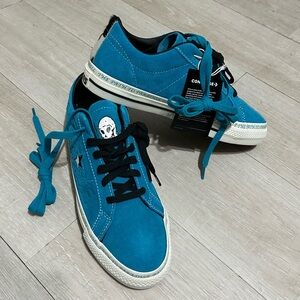 CONVERSE ONE STAR PRO SEAN PABLO TEAL SUEDE SKATE SHOES